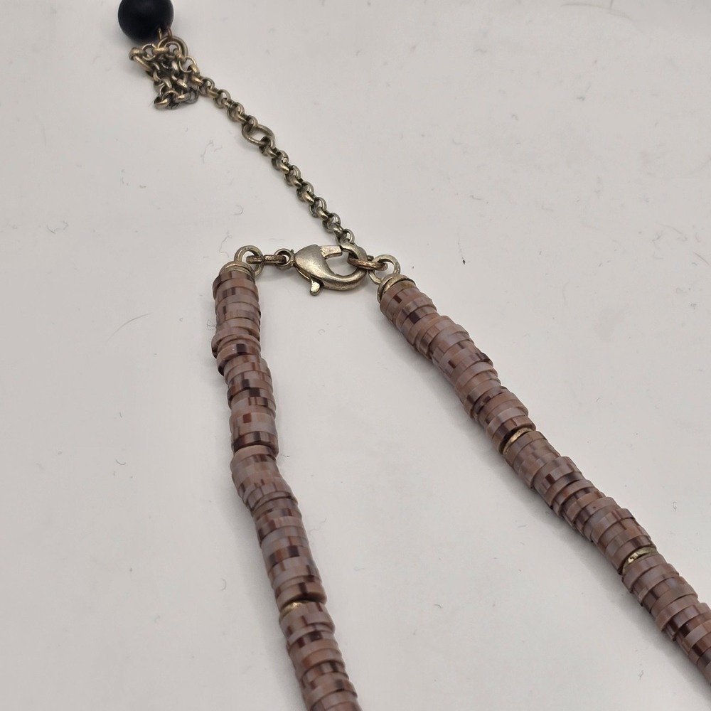 Boho Statement Necklace Rose Quartz‎ Dalmatian Jasper Mixed Media 18–22" - Picture 7 of 9